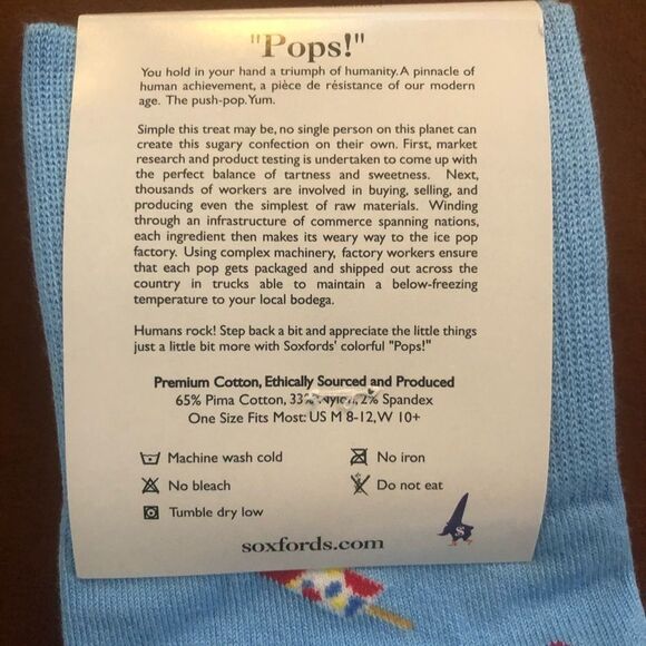 Soxfords Socks Pops! Popscicles Socks M 8-12 NEW - Picture 4 of 6